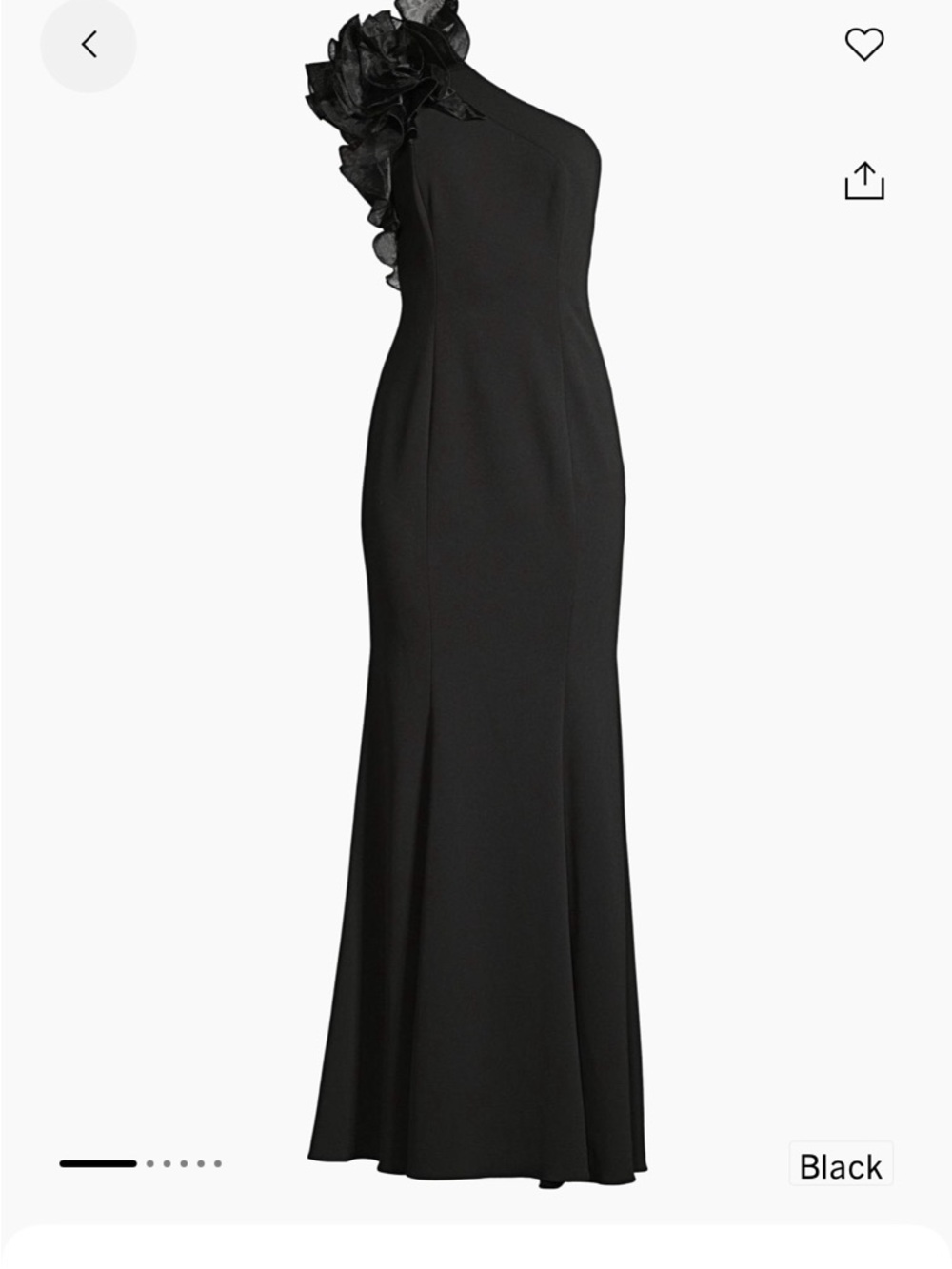 Aidan Mattox Black One-Shoulder Evening Gown